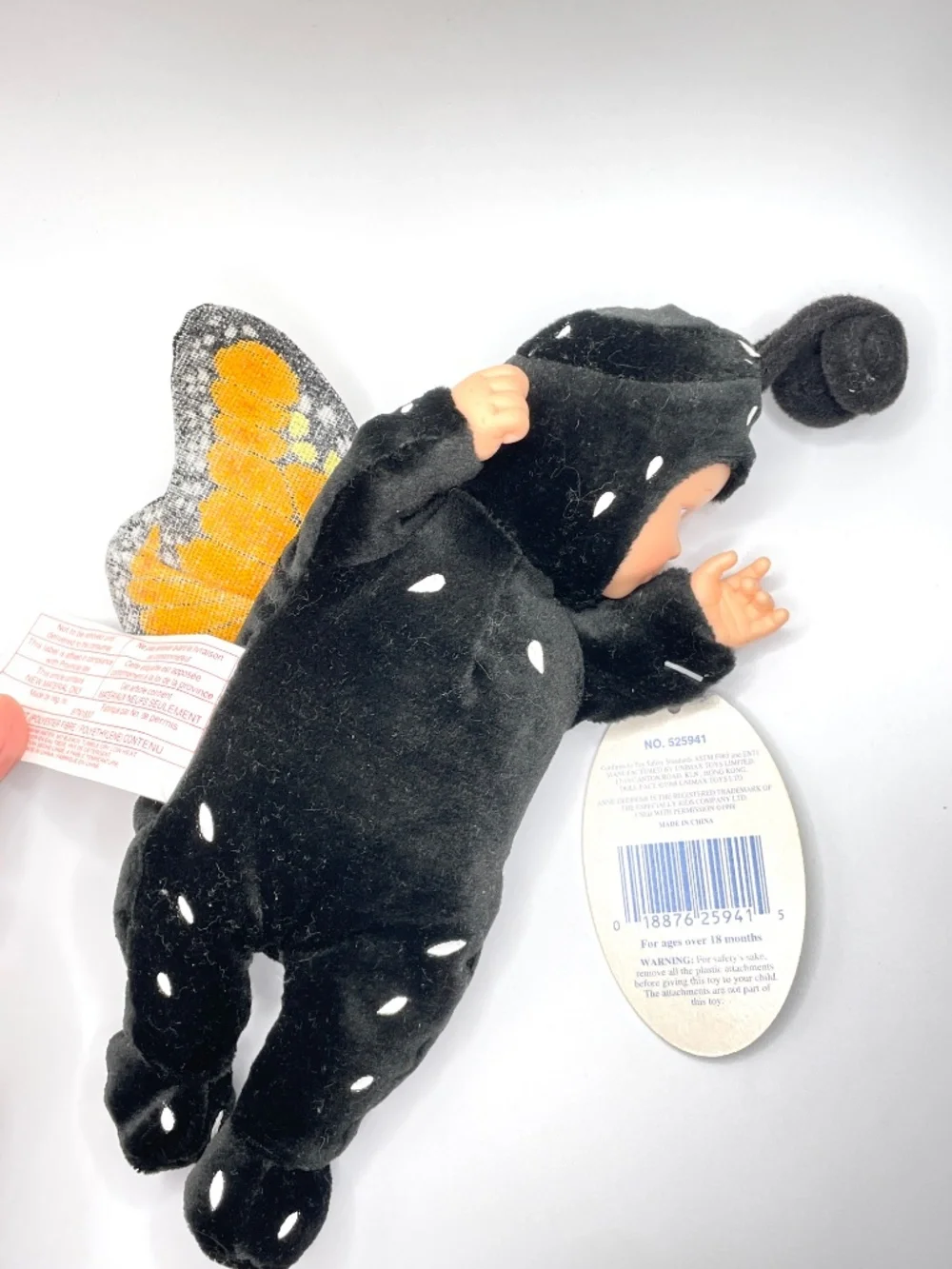 Anne Geddes 90's Baby Monarch Butterfly Bean Bag Plush Doll #525941